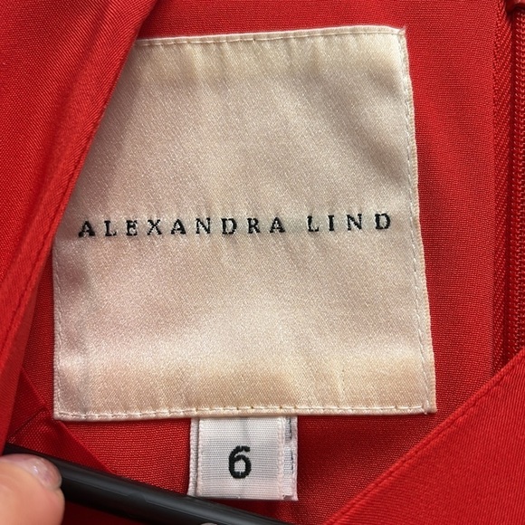 Alexandra Lind Red Dress Size 6 100% Silk - Picture 6 of 11